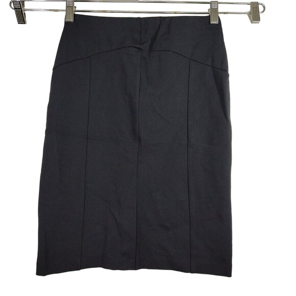 Premise Navy Blue Pencil Straight Skirt Women Petite Size PS Back Slit NEW - Picture 3 of 10